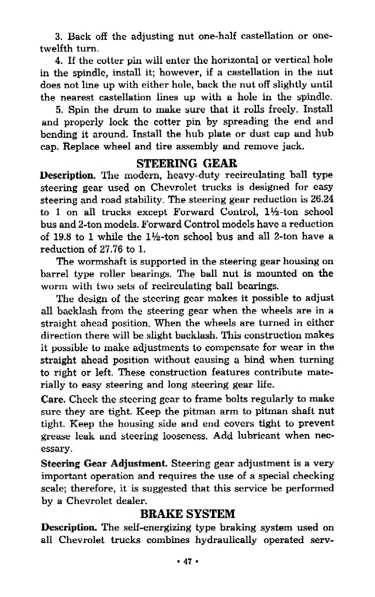 1952 Chevrolet Trucks Operators Manual Page 60
